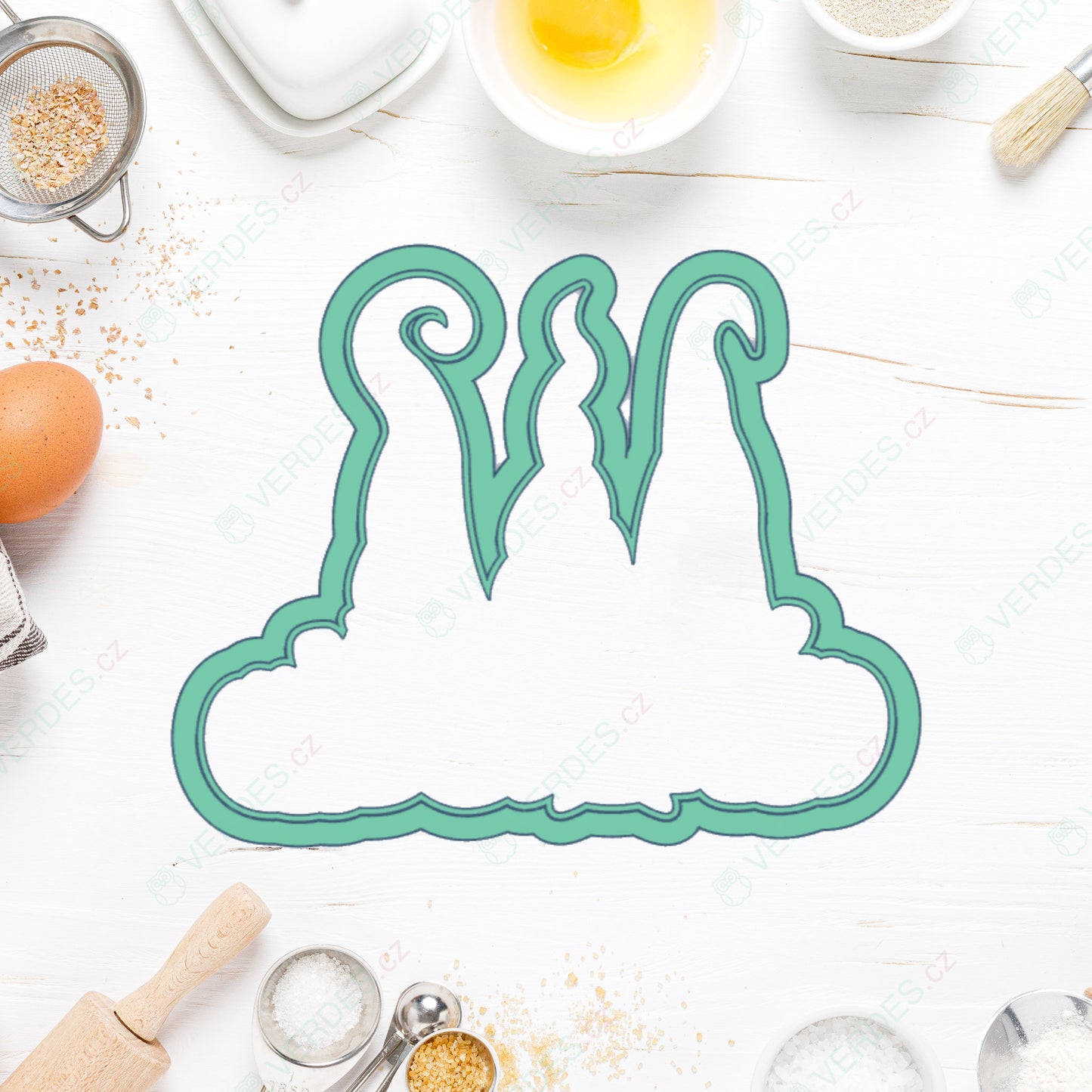 Three dwarfs with pumpkin outline cookie cutter