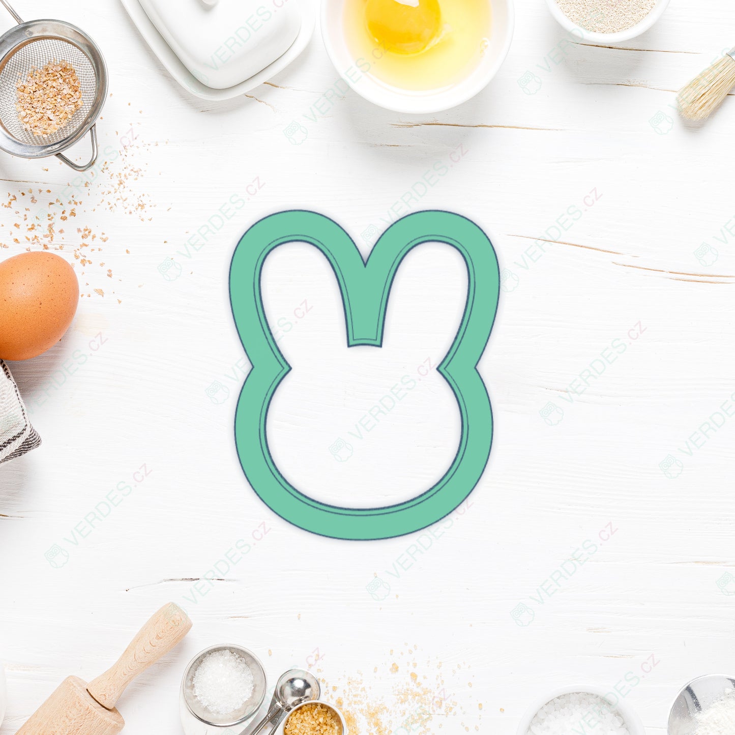 Cookie cutter Bunny head - outline