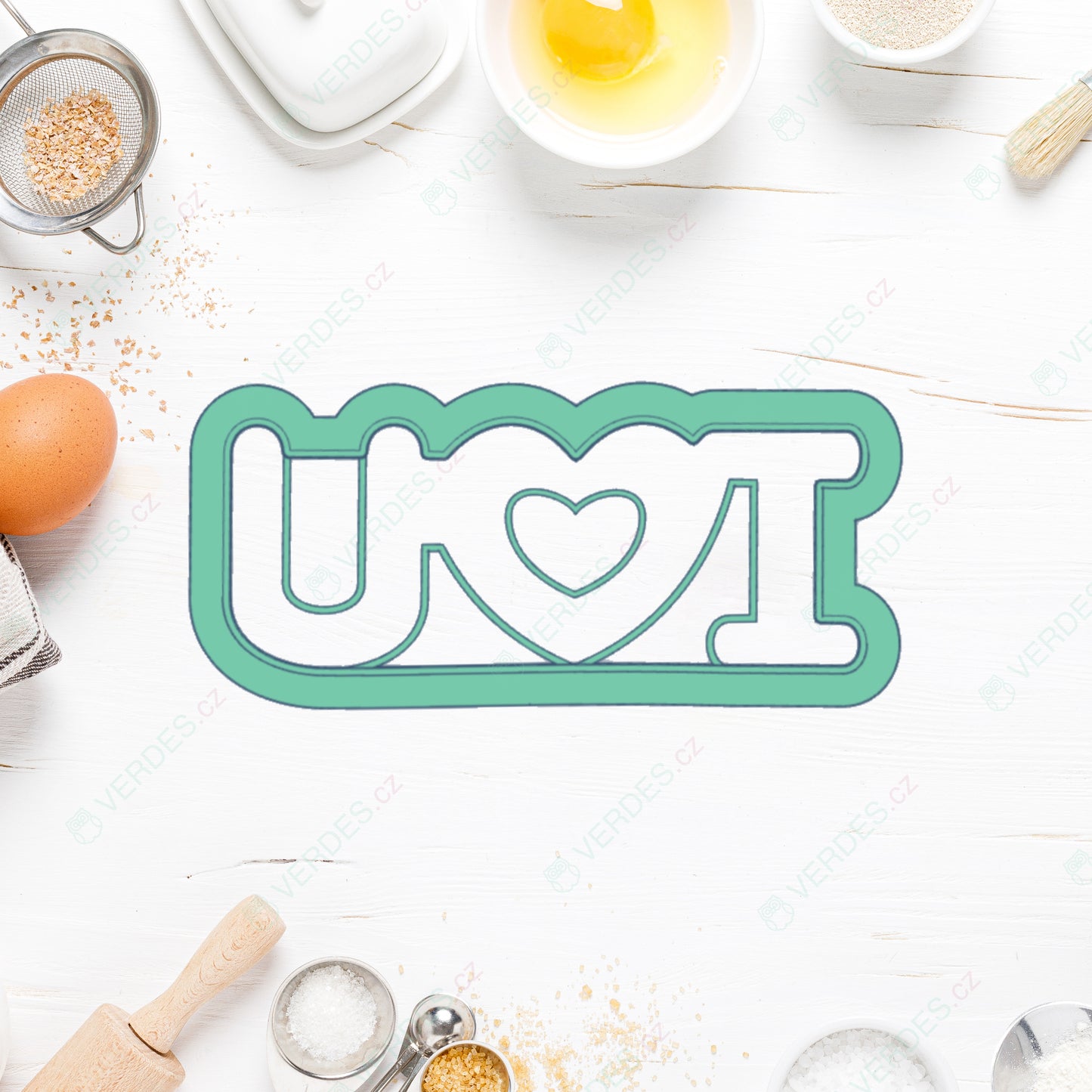 I LOVE YOU cookie cutter (wider base)