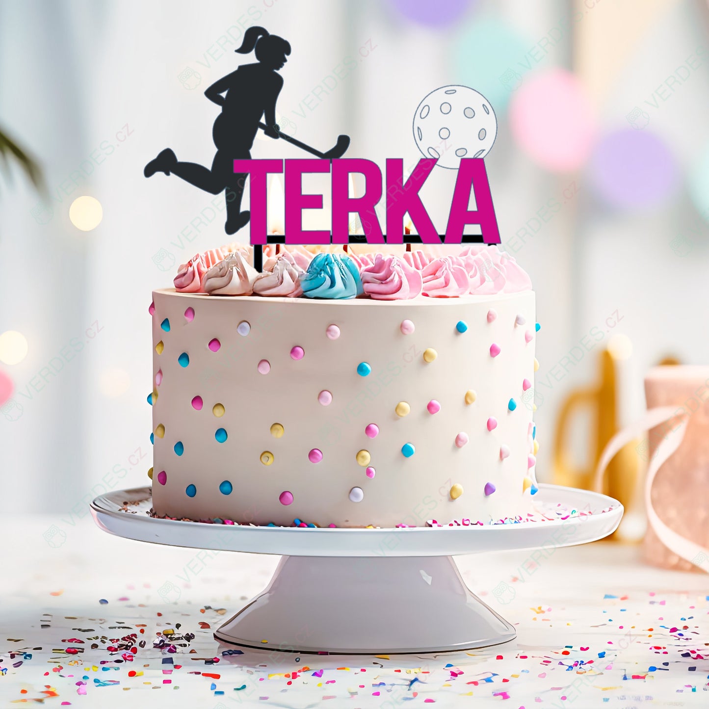 Cake topper - Florballista with a custom name