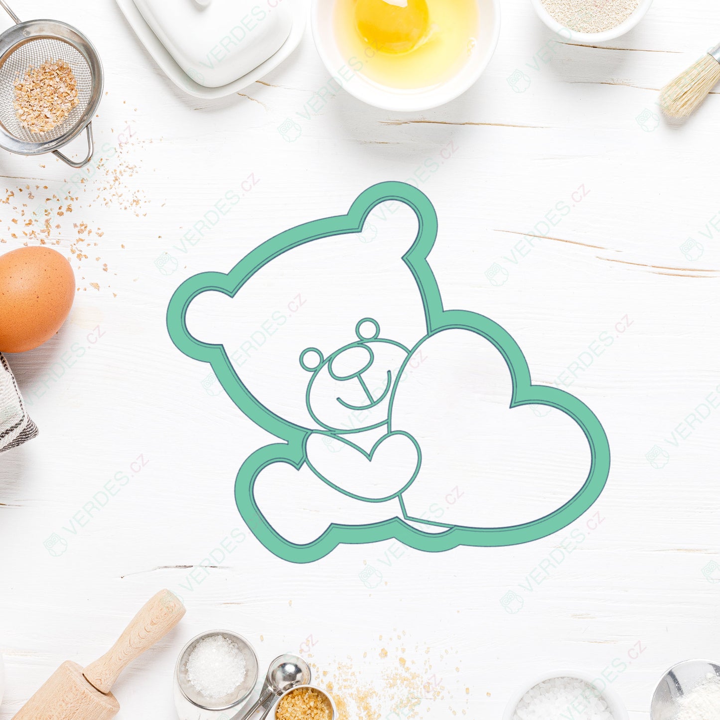 Vykrajovátko Medvídek se srdcem 2 s detaily