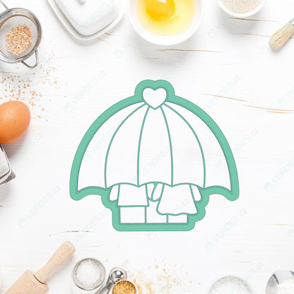 Vykrajovátko Zamilovaný pár pod deštníkem