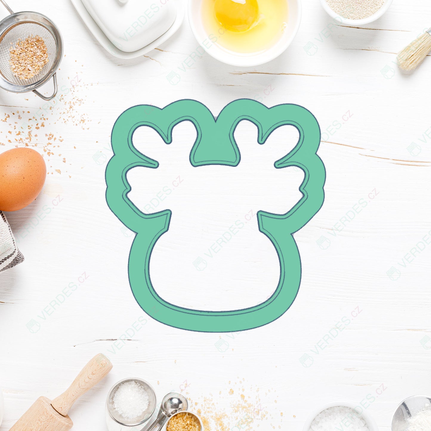 Cutter Reindeer head - outline