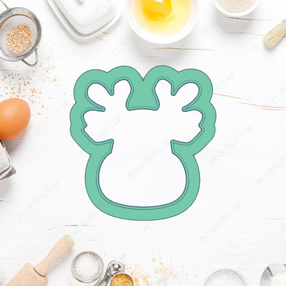 Cutter Reindeer head - outline
