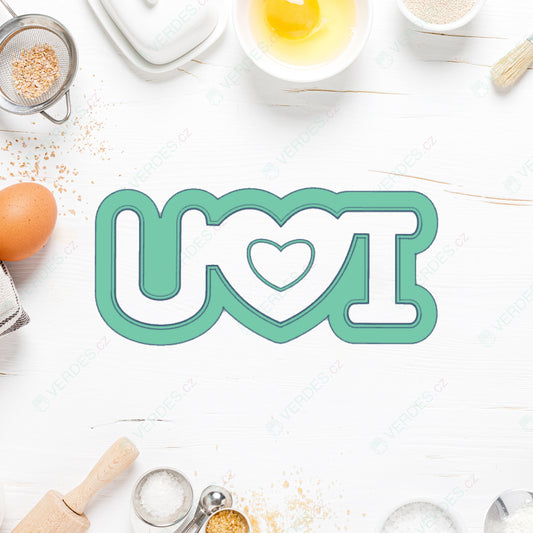 I LOVE YOU cookie cutter (simple inscription)