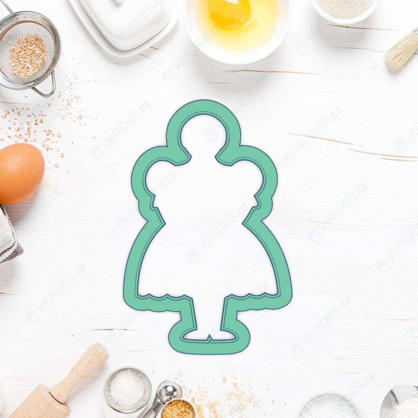 Girl in costume cookie cutter