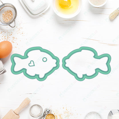 Vykrajovátko na linecké cukroví - Rybička se srdíčkem