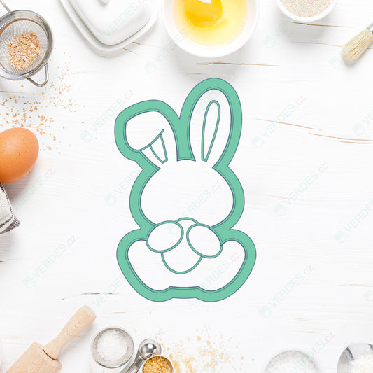Cookie cutter Bunny with an egg