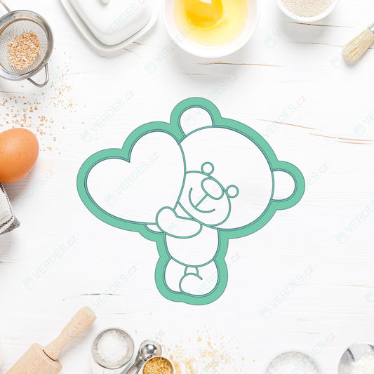 Vykrajovátko Medvídek se srdcem 1 - s detaily