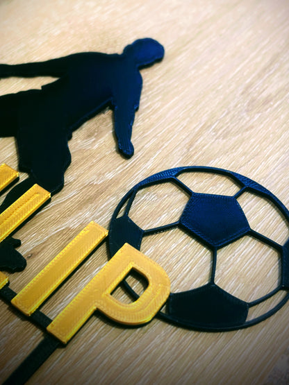 Надпис за торта - футболист с шивач -направено име 1