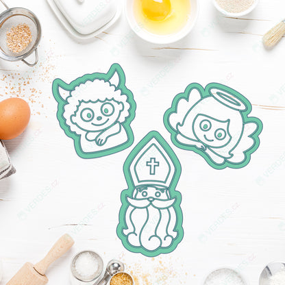Set of cookie cutters - Angel, Devil and Santa Claus