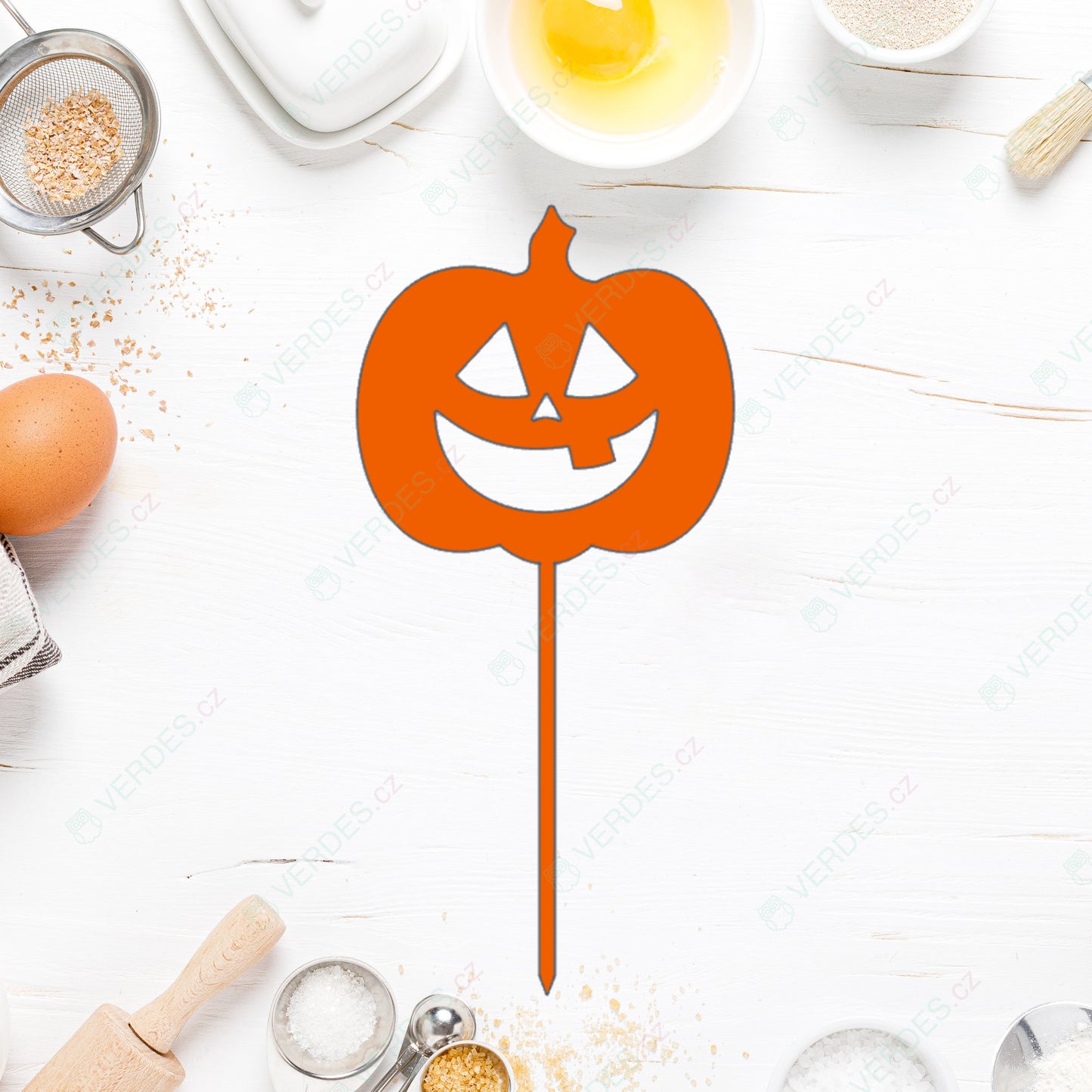 Zápich do květináče - Dýně Halloween