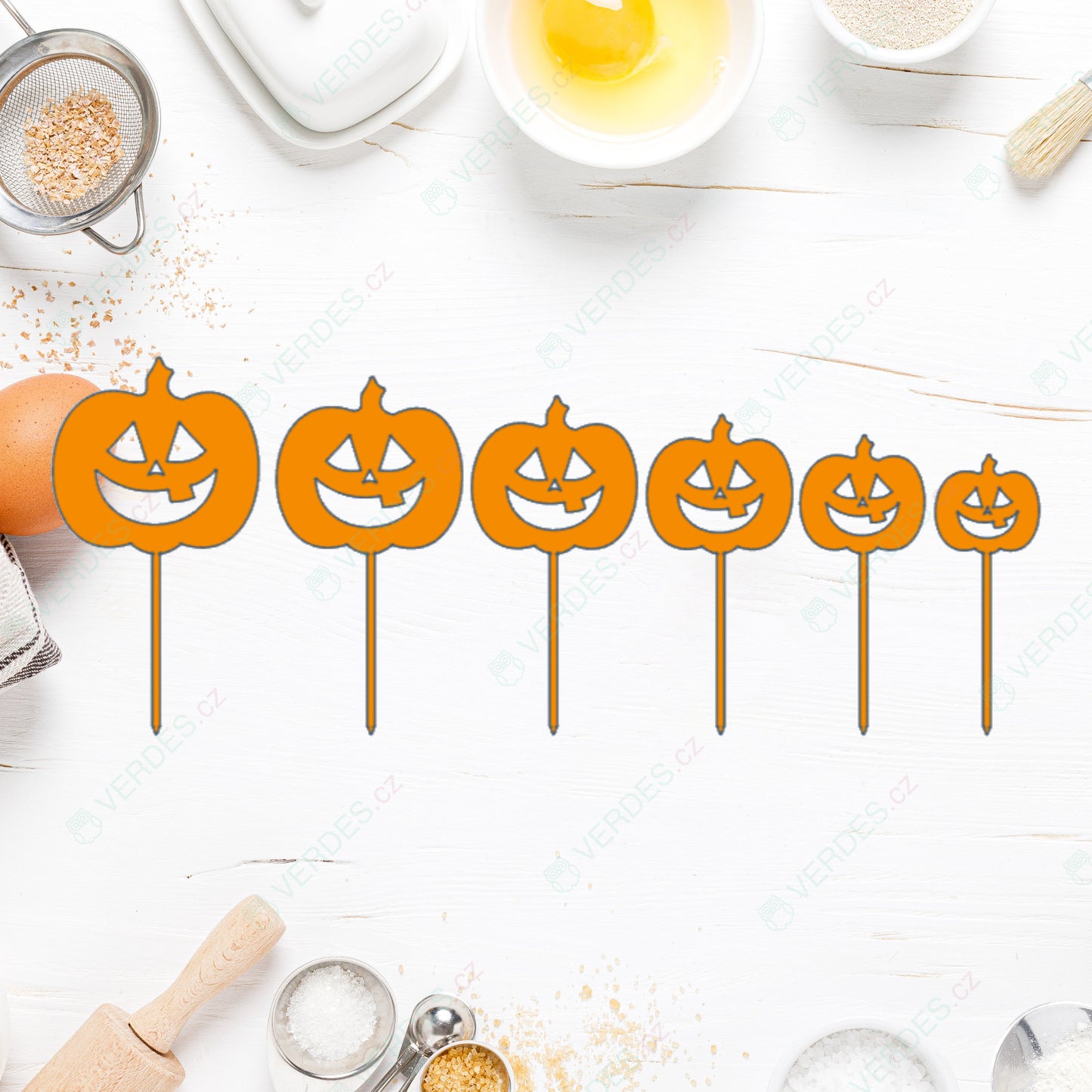 Zápich do květináče - Dýně Halloween